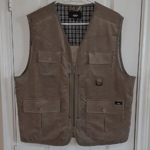 Oscar Jones Men's Tan Vintage Utility Vest